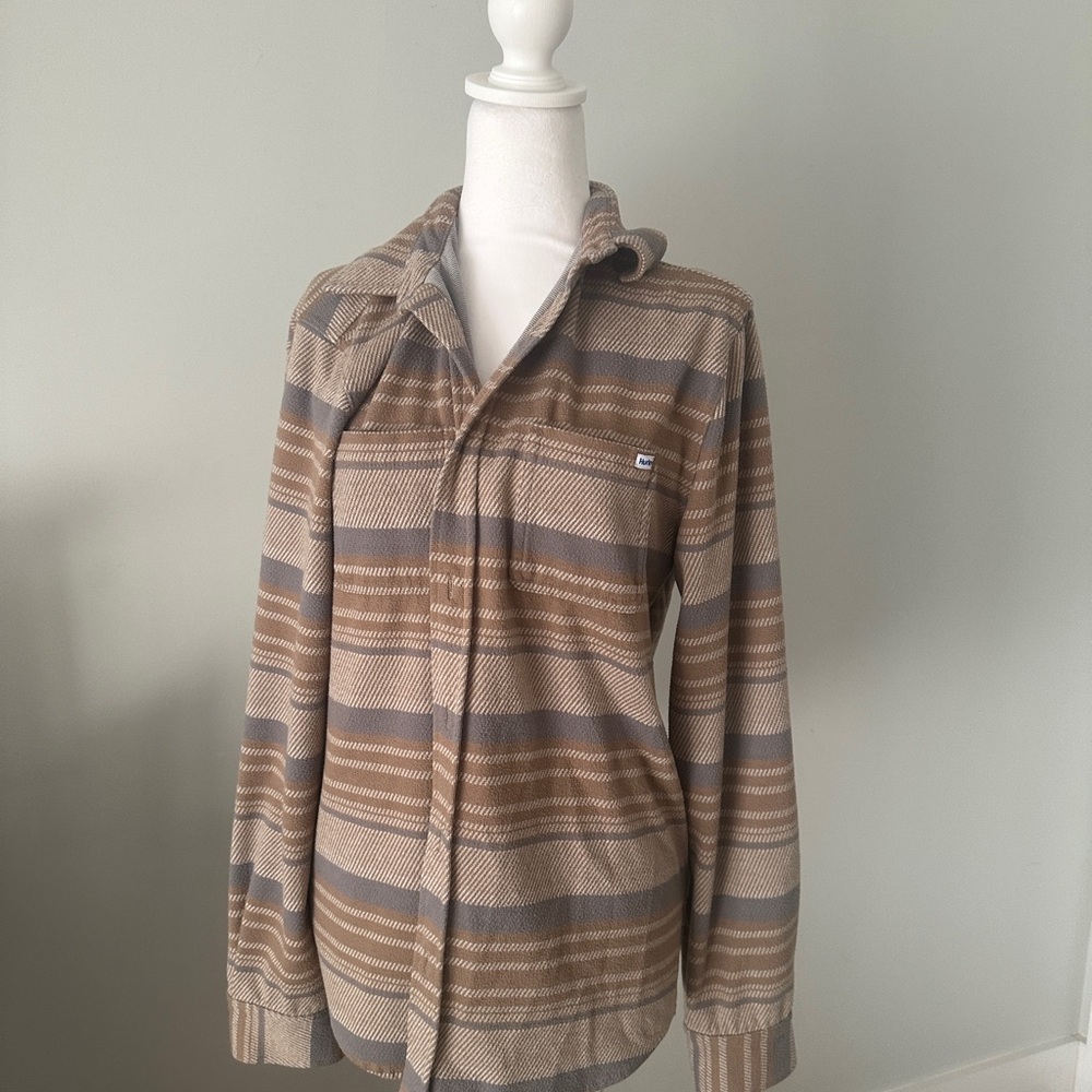 HURLEY Striped Button-Up Shirt-Size M